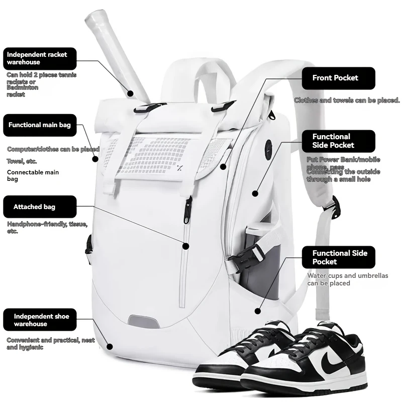 Badminton bag, tennis fitness bag, swimming large capacity 15 inch laptop backpack - view 2