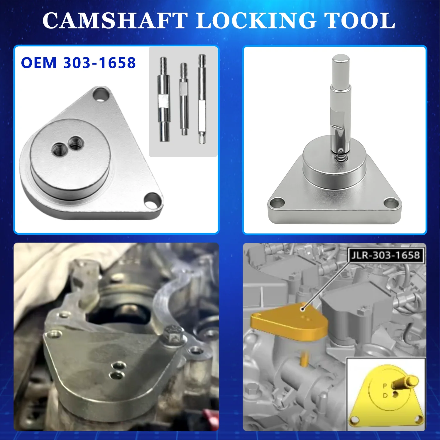 カムシャフトタイミングツールキット ピストン圧縮リセットツール ランドローバー 3.0T PT306 I6 ガソリンインライン 6 気筒エンジン用