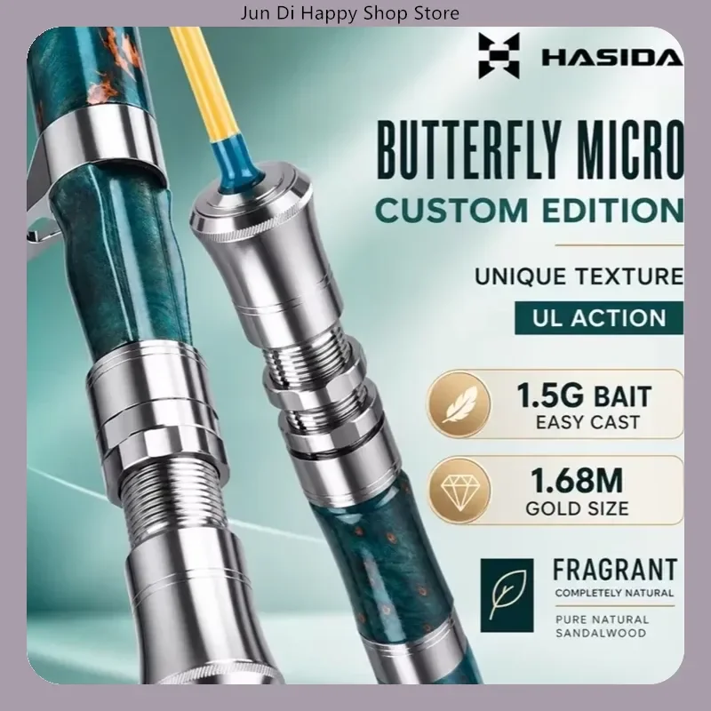 HASIDA Butterfly Custom Micro Lure Fishing Rod UL Ejection Double Ring Aviation Aluminum Lightweight Durable Stream Trout Pro UL