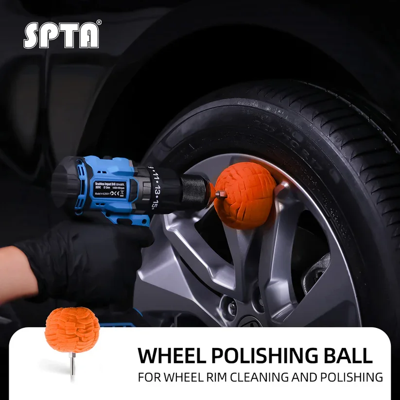 

SPTA Detailing Polishing Ball, 3 Inch Car Hub Polishing Sponge Pad with 1/4" Dia Shank for Automotive Car Metal Plastic Ceramic