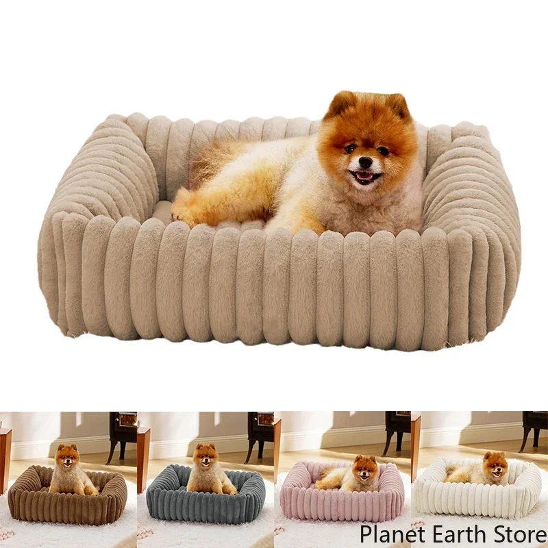 Cama de lujo perros pequeños, sofá cálido gatos, nido para mascotas, cómoda cama de felpa cachorros, extraíble