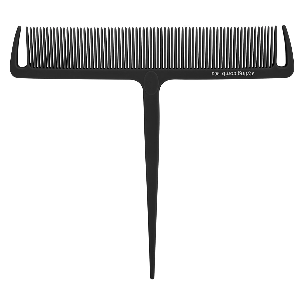 BarberTop Pro T-Pin Dyeing Comb with Dual Side Hooks & Anti-Slip Grip - Precision Hair Sectioning Tool for Even Color
