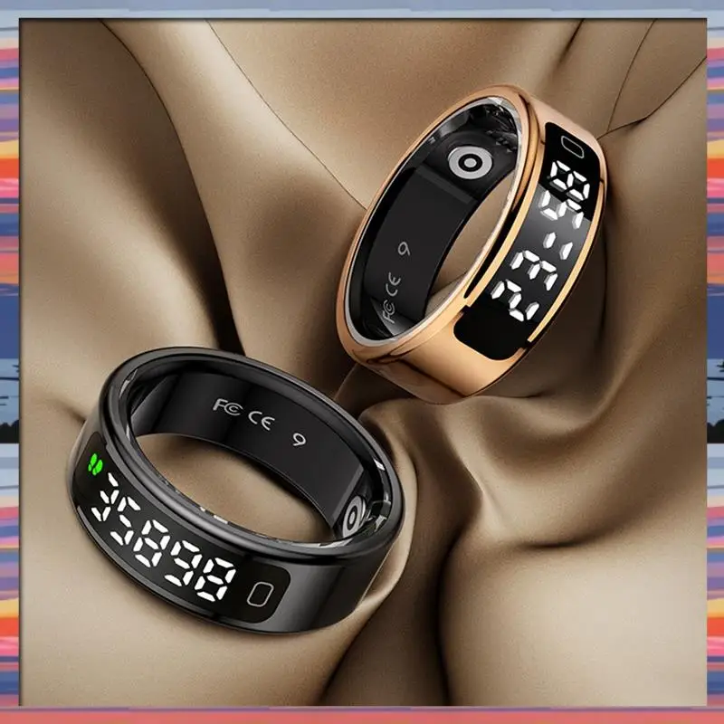 AC18 (Garantizzato) Smart Ring R11C Fitness Tracker Monitor sanitario con frequenza cardiaca Ossigeno nel sangue Monitoraggio del sonno Schermo di visualizzazione Stagno C