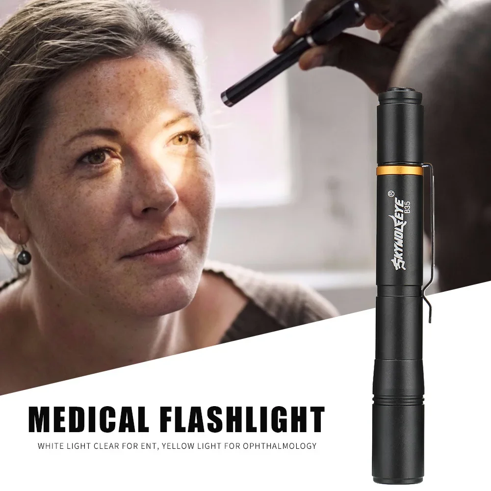 

LED Medical Pen Light Dual Light Source Mini First Aid Pen Lamps IP44 Waterproof 3W 300LM 2-gear Lighting Tools for Doctor Nurse