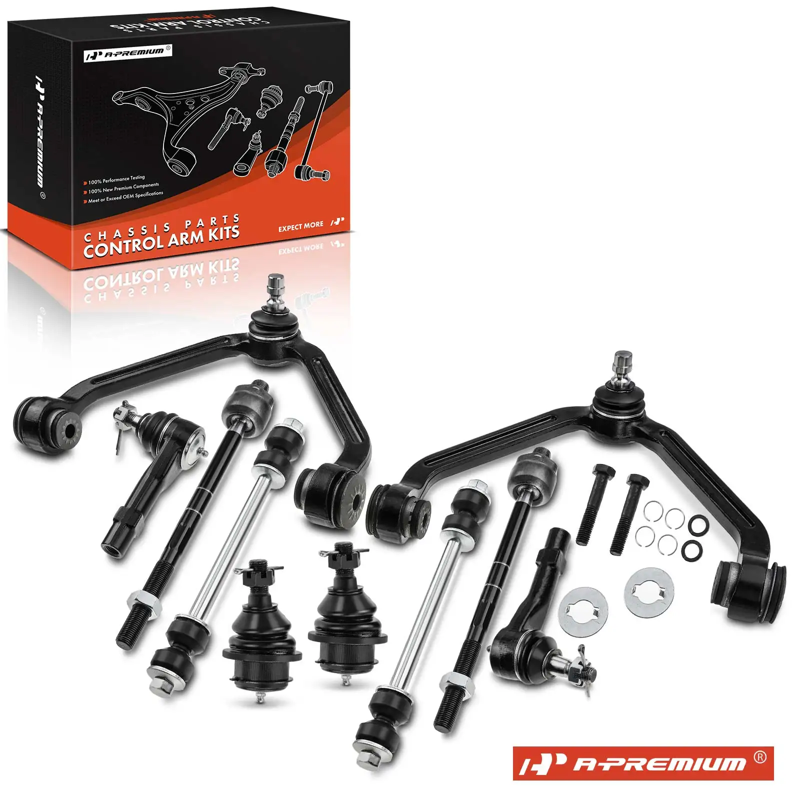 A-Premium 10x Control Arm with Ball Joint & Stabilizer Bar Link & Tie Rod End for Ford Explorer Ranger 1998-2001 Mazda B2500