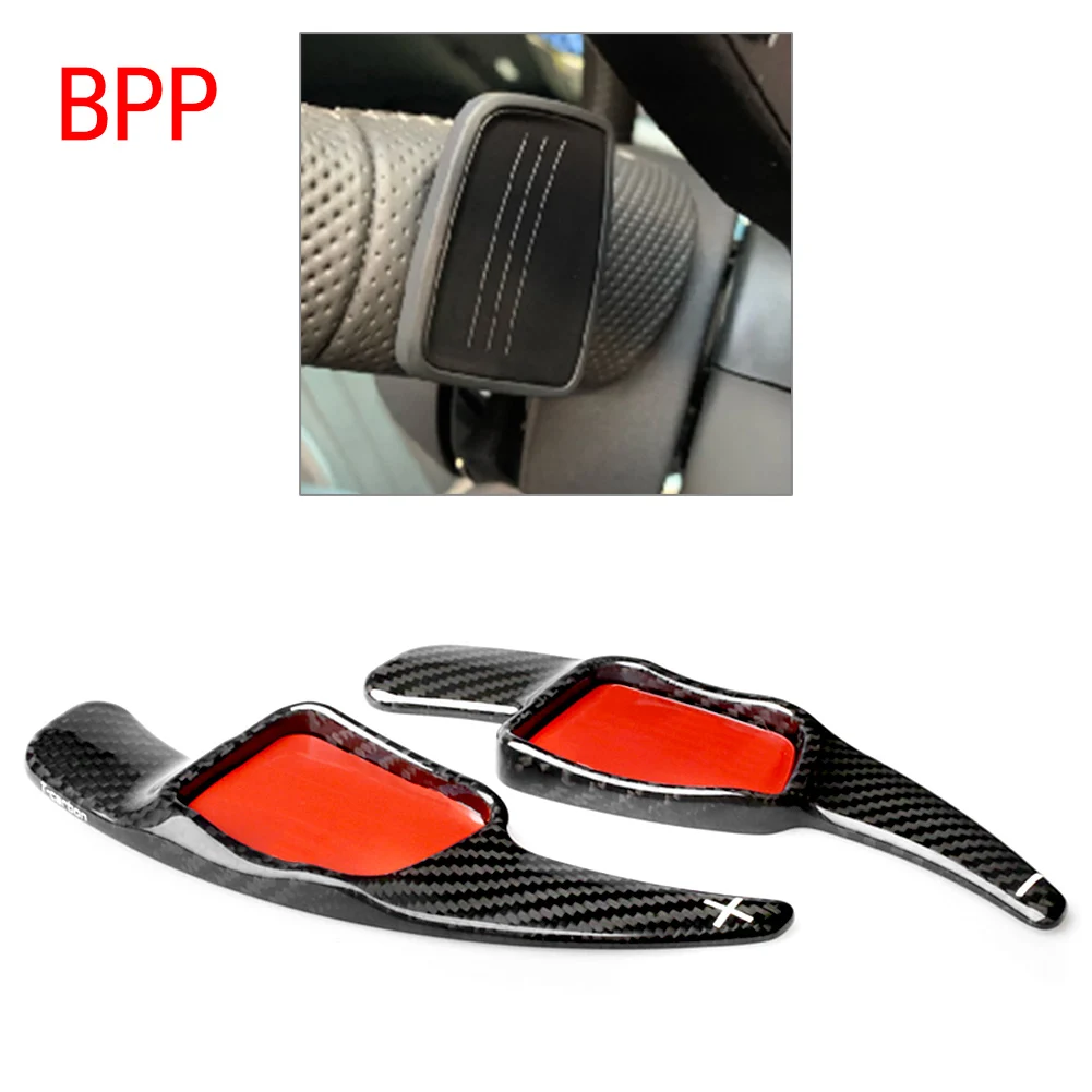 Black/Red Steering Wheel Shift Gear Paddle Carbon Fiber For Audi A3 A5 S3 S4 Q2 S5 2017 & A4L Q7 TTS 2016-2017 & TT 2015-2017