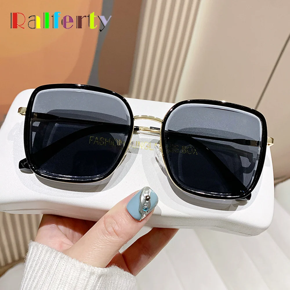 Ralferty النساء النظارات الشمسية التدرج ملون المتضخم UV380 نظارات للقيادة إطار كبير الصيف في الهواء الطلق نظارات شمسية ظلال للنساء