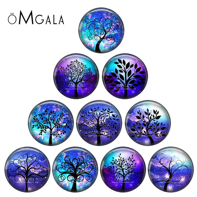 Purple Magic Life of Tree Art Patterns 12mm/18mm/20mm/25mm Round Photo glass cabochon demo flat back Making findings