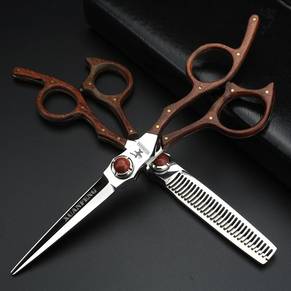 

VG10 Steel 6-inch Professional Hair Scissors Barber Cutting and Thinning Scissors Set