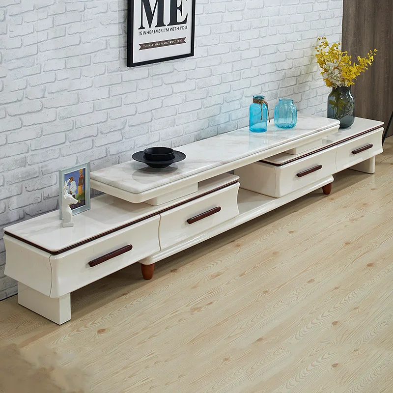 

White Mobile Tv Table Living Room Modern Display Luxury Drawers Storage Tv Stands Organizer Muebles Para Tv Trendy Furniture