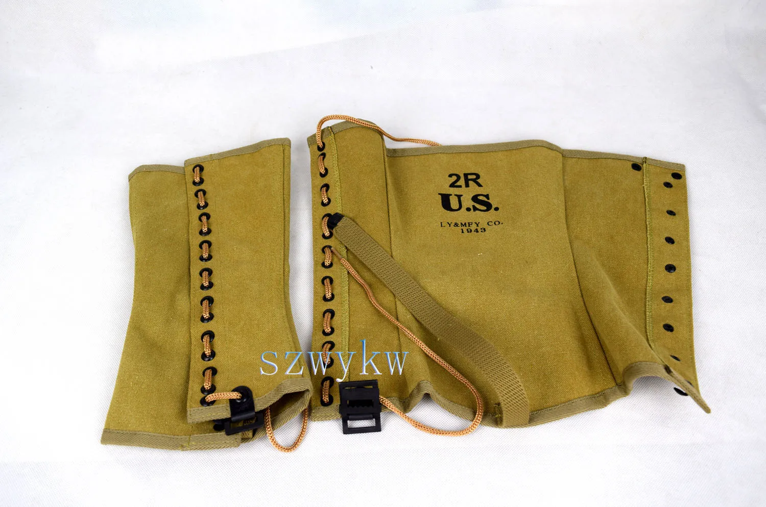 Reenactment US Army M1938 Canvas Gaiter Leggings Feet Wear SIZE 2R  3R 4R