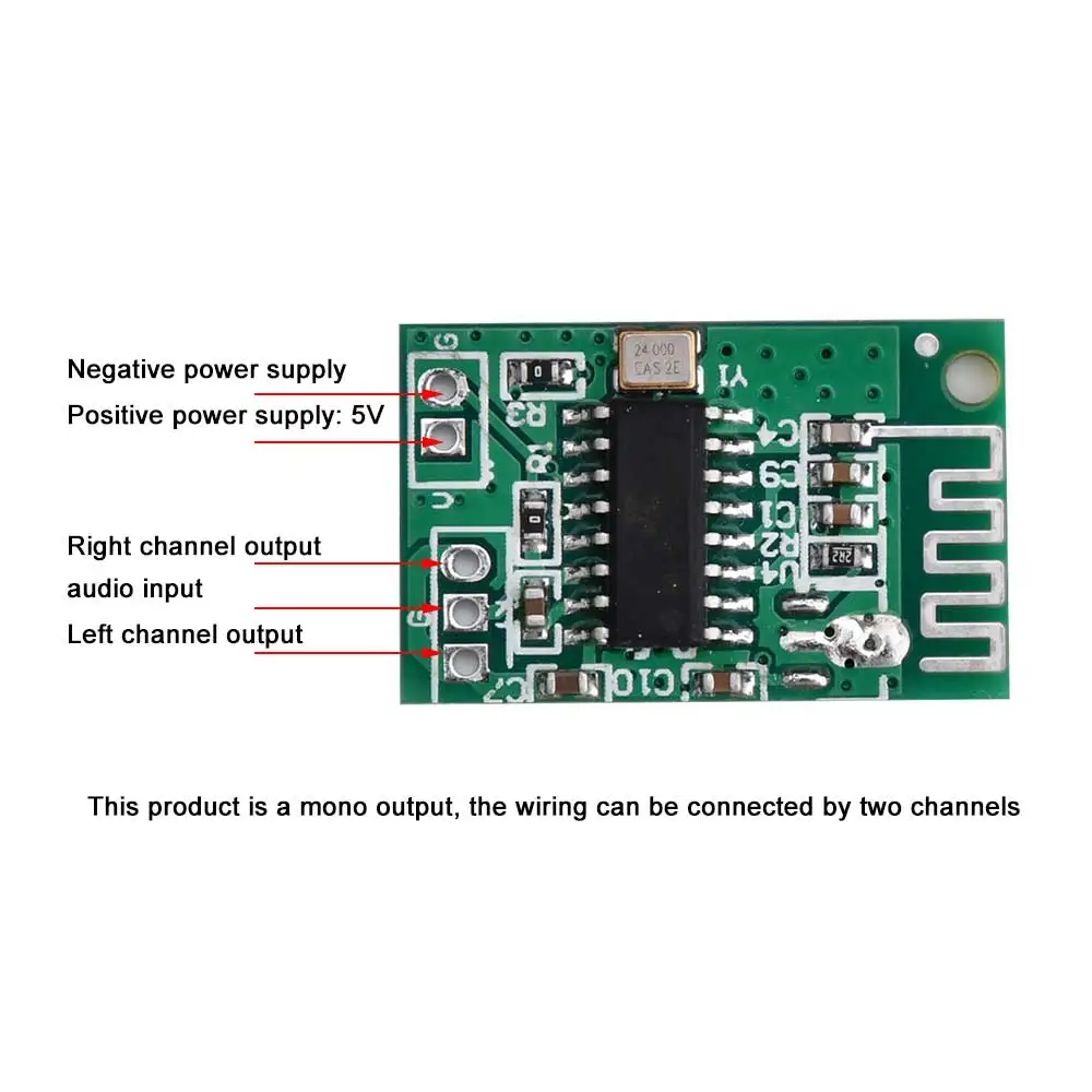 Bluetooth 5.0 wzmacniacz Audio płyta modułu LED zasilanie 3.3V-8V Audio podwójne cyfrowe wyjście Mono odbiornik Bluetooth 5V