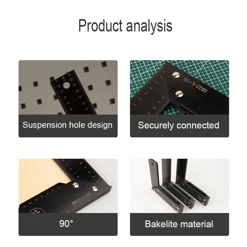 90 Degree Angle Ruler Bakelite L Shape Ruler Double Sided Ruler Carpentry and Joinery Tools Set Squares Measurment Tools