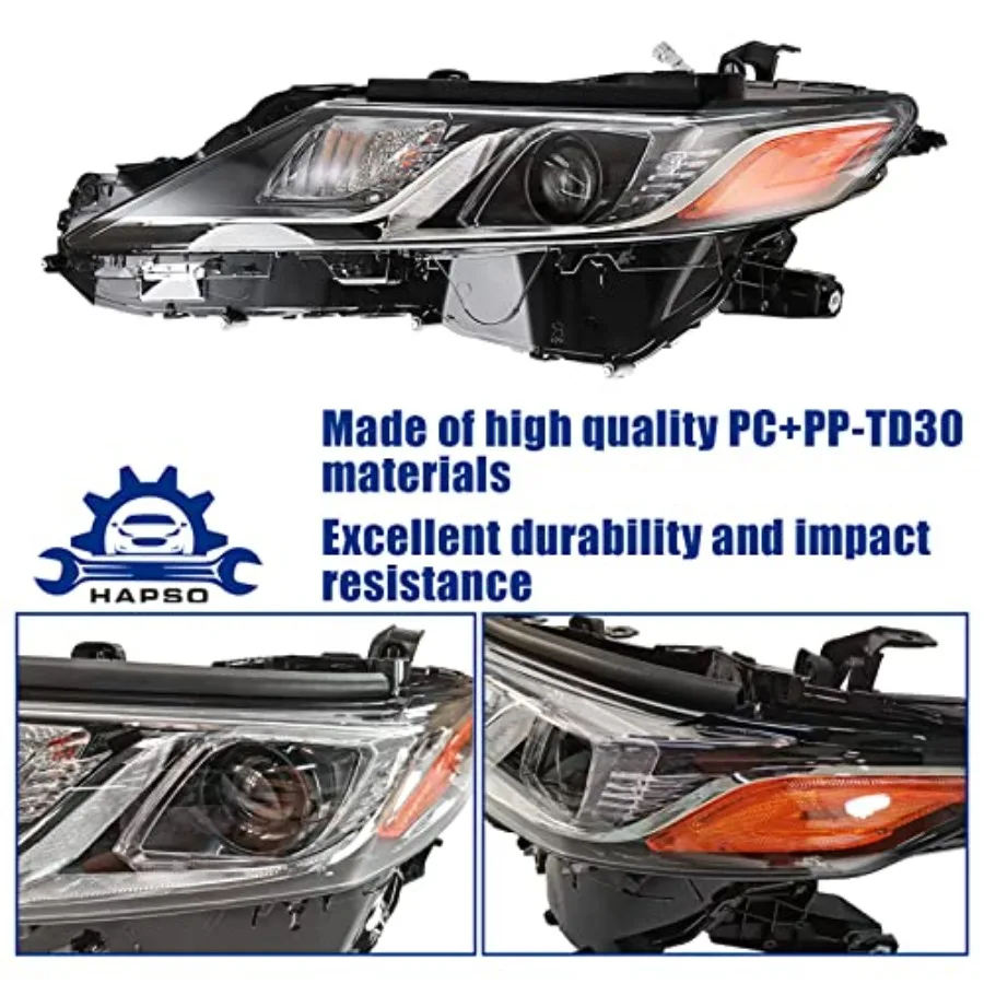 مجموعة المصابيح الأمامية تناسب 20182022 تويوتا كامري LE SE وHybrid LE SE مع برنامج تشغيل تكنولوجيا عين النسر HID