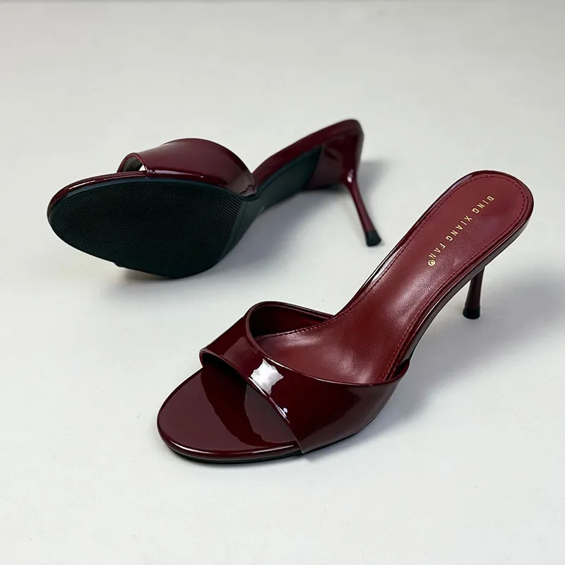 Slip On Ladies Stiletto Heels Shoes New In Summer Spring Luxury Female Slides Footwear Fashion Round Toe Women Heels Pumps Shoes