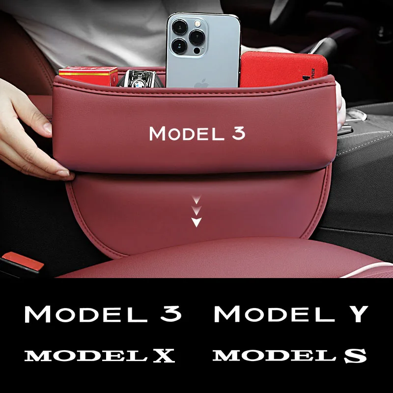 

Multifunction Car Seat Gap Organizer Seat Crevice Slot Storage Box for Tesla Model 3 S Model X Y style Roadster Car Accessories