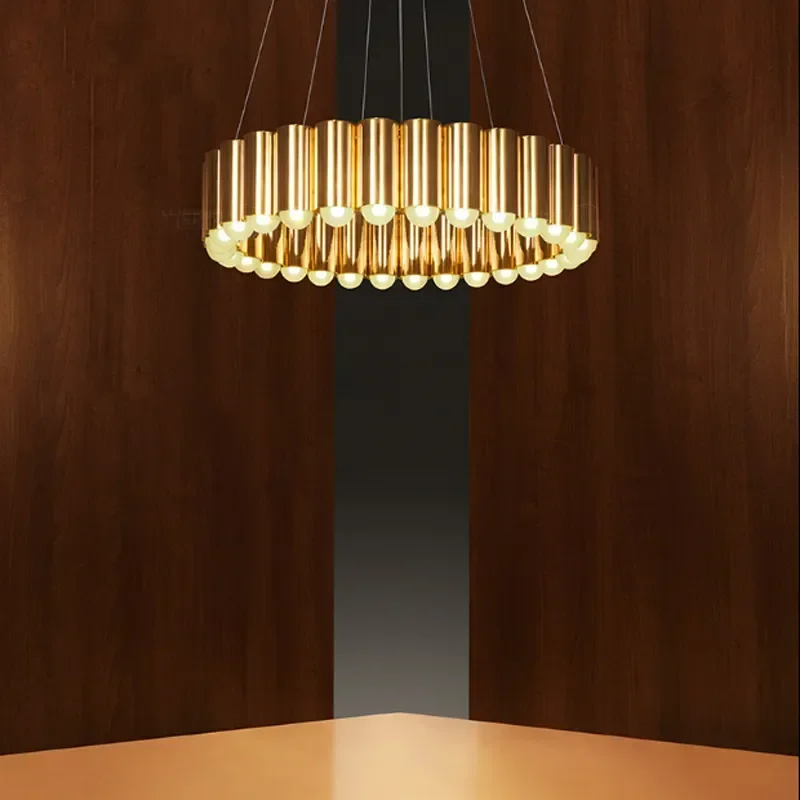 Nordic Led Carousel Pendant Light Luxury Designer Chandelier Lighting Gold Electroplating Restaurant Living Room Decor