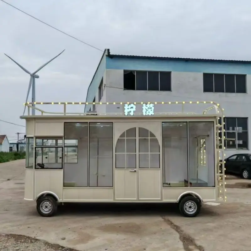 2025 سيارة طعام كهربائية متعددة الوظائف بأربع عجلات، كشك تجاري متنقل للسوق الليلي