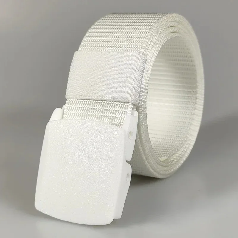 Automatic Buckle Nylon Women\'s Belts Canvas Outdoor Travel Premium Pants Sports Non-metallic Belts for Men White Black Blue Red