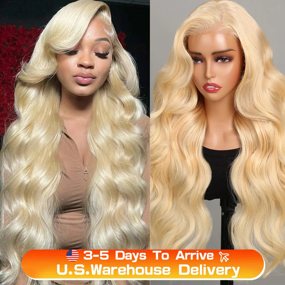 14x4 613 Honey Blonde Deep Wave Lace Front Human Hair Wigs 180Density 13x6 Lace Frontal Curly Wave Wig For Woman Color Wigs