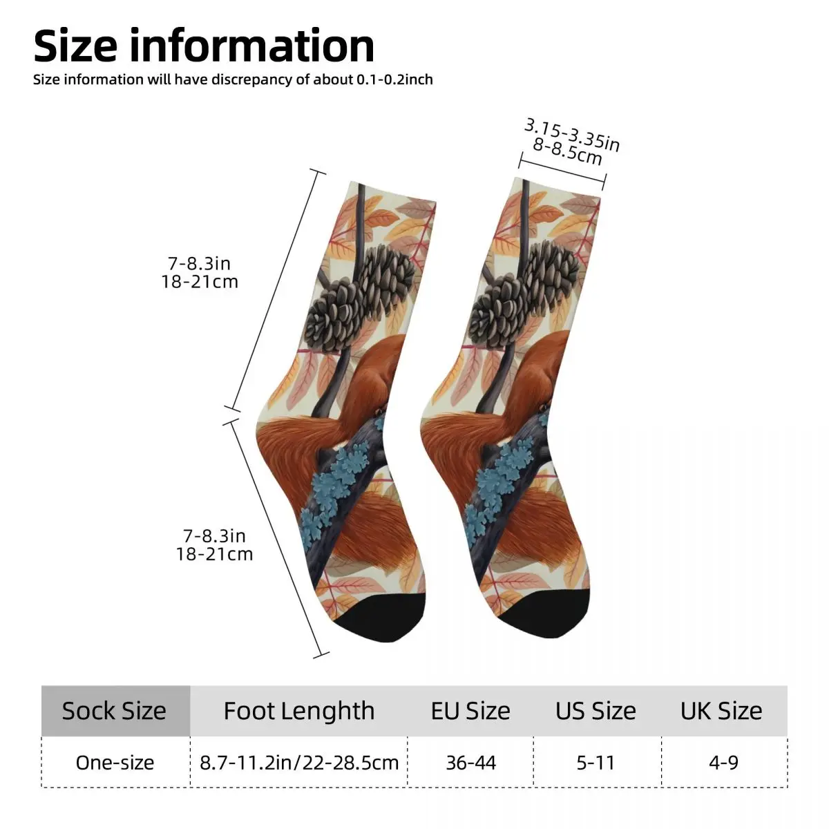 Squirrel Sock Printed Man Polyester