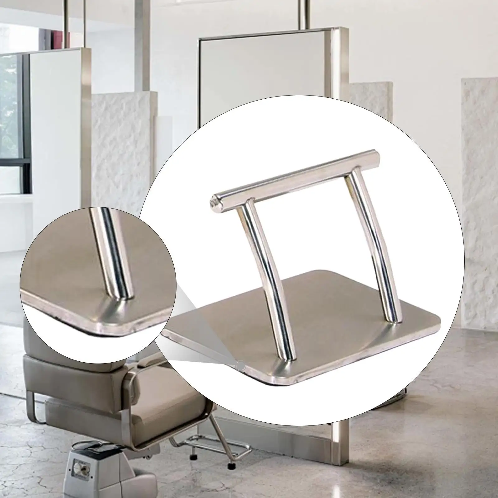 Barber Chair Foot Rest, Universal Pedal, Stainless Steel for Beauty SPA Hairdresser Shop