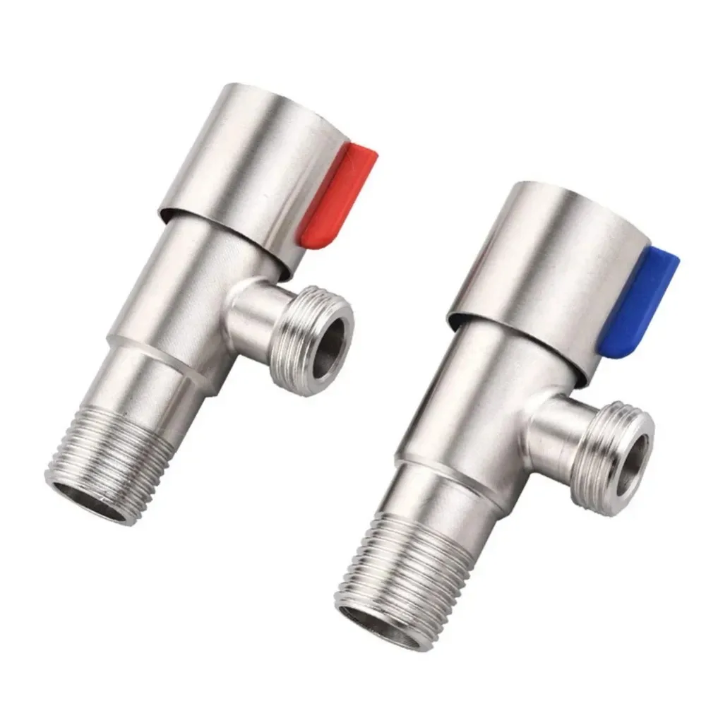 Stainless Steel Triangle Valve Cold Hot Water Stop Valve OFF ON Switch Bathroom Kitchen Toilet Sink Replacement Tool