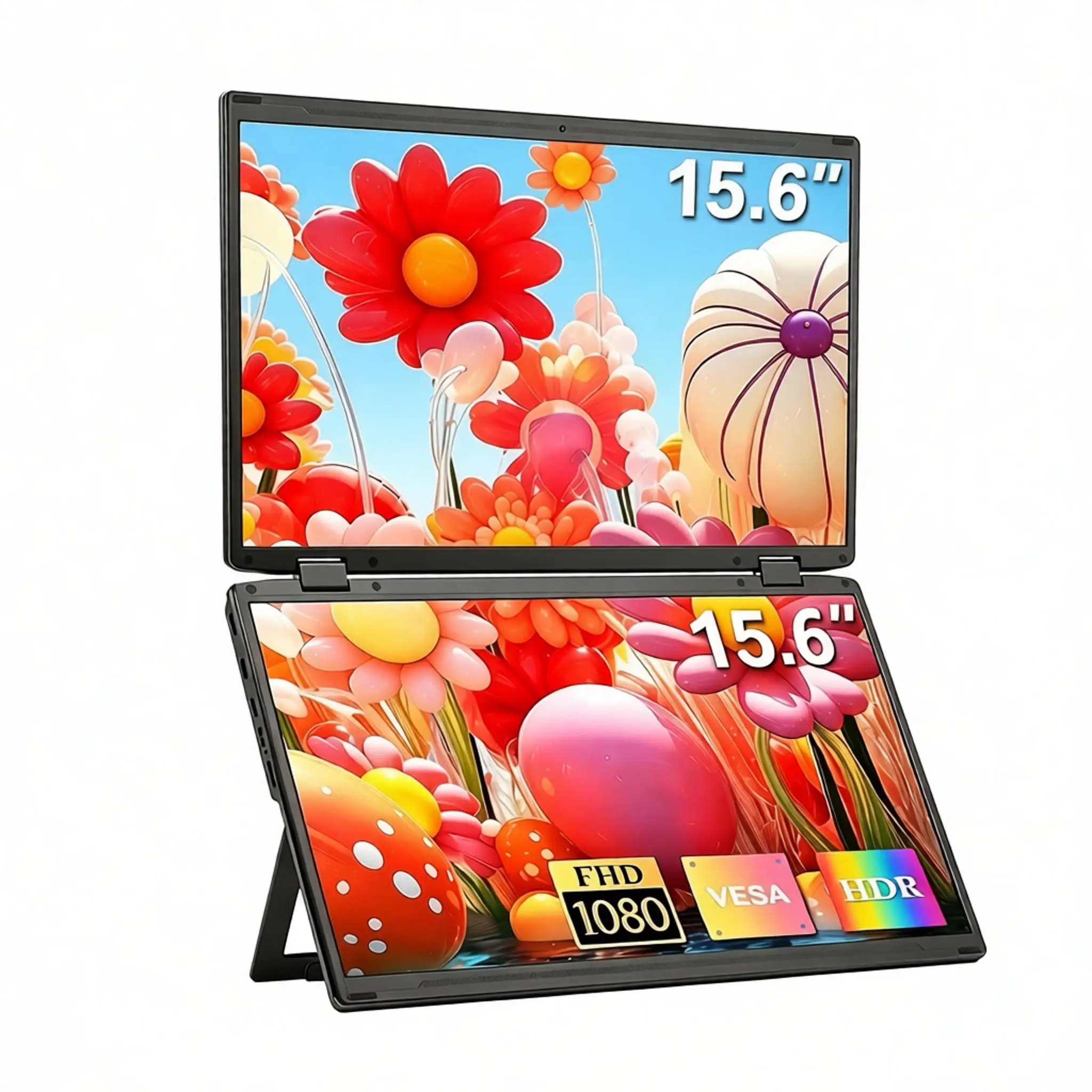15.6 Inch Portable Monitor For Laptop 1080P FHD USB-C Travel Monitor For Laptop PC Portable Screen With VESA Compatible