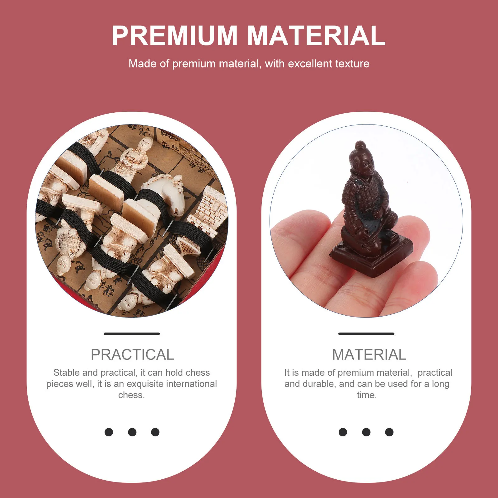 

1Set Wooden Alloy Chess Decorative Prop Vintage Design Household Educational Game Challenge for Family Chess