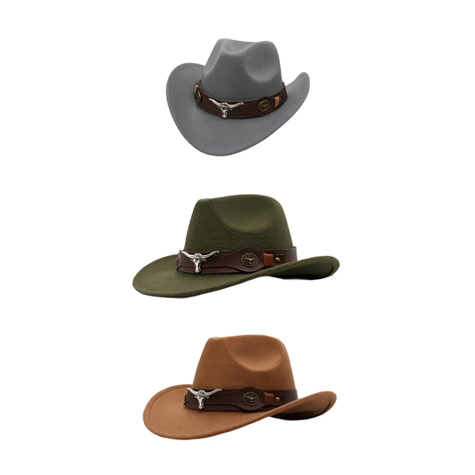 قبعة رعاة البقر الغربية أنيقة ومريحة بحافة واسعة لحفلات الزفاف والسفر