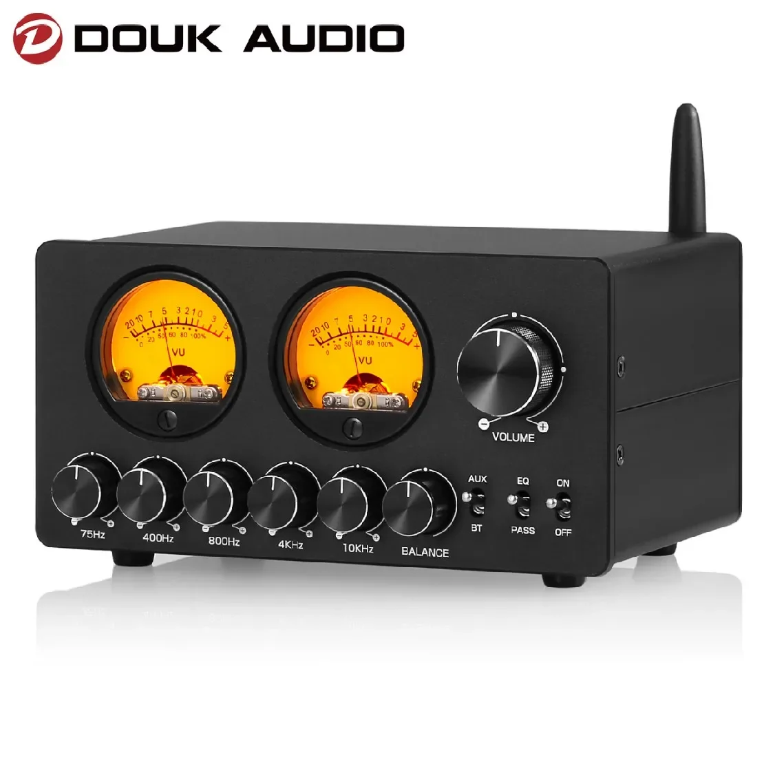 

Douk Audio EQ5 TONE Mini 5-полосный эквалайзер с Bluetooth-приемником 3,5 мм AUX стерео аудио отключение Предварительный усилитель w/VU Meter