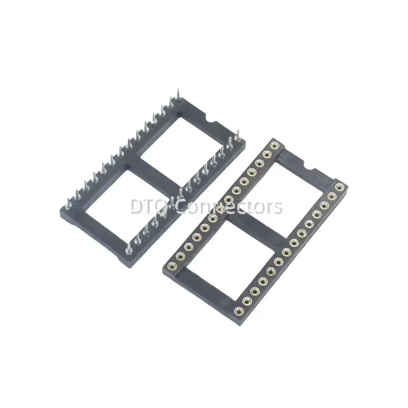 10pcs 2.54mm Pitch 6P 8P 10P 14P 16P 18P 20P 22P 24P 28P 32P 40P DIP Solder Round Hole Narrow Wide IC Socket Adaptor Connector
