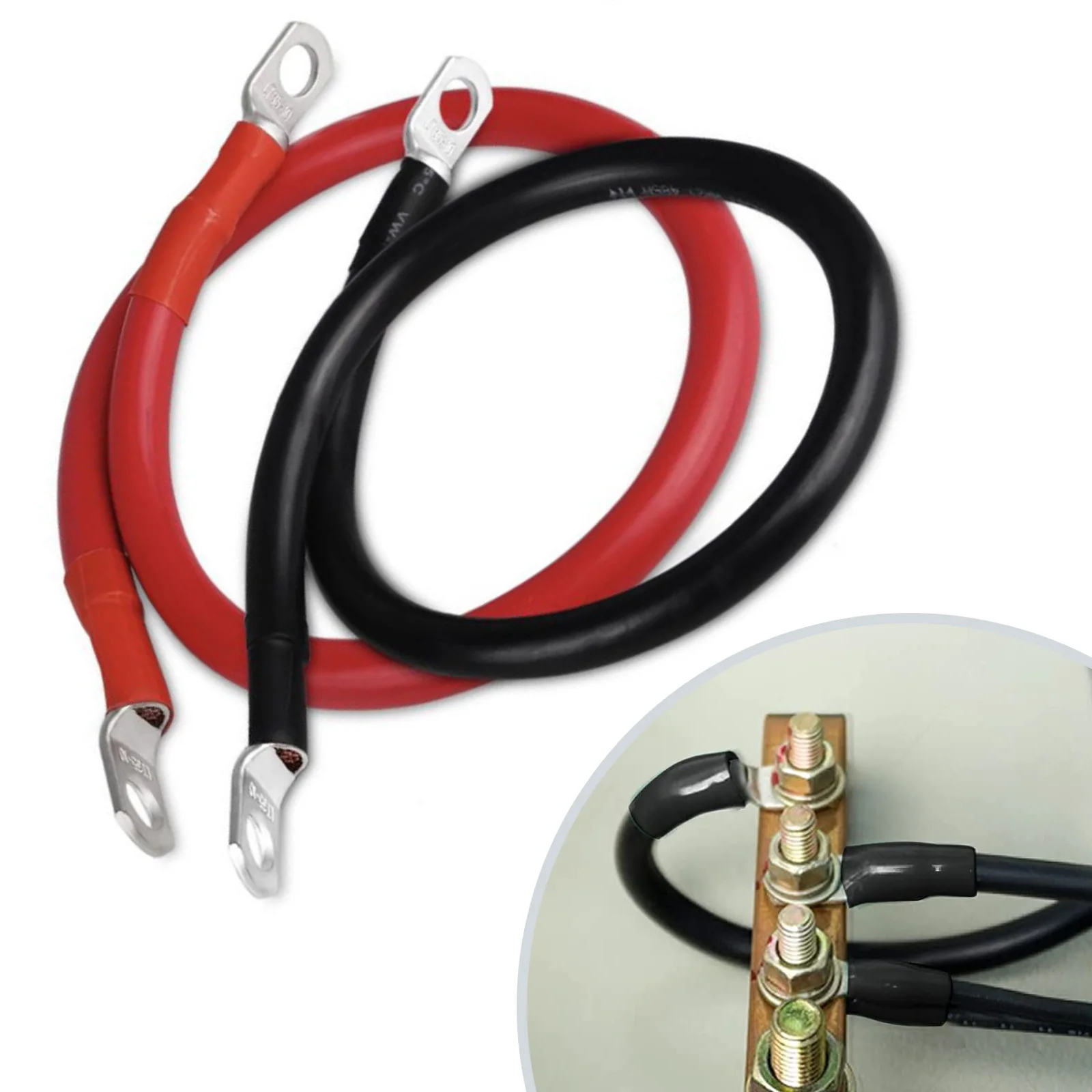 

Battery Connection Cable 5AWG Super Soft Silicone Wire with Lug for Car Inverter,UPS,Battery Serie and Parallel Connect