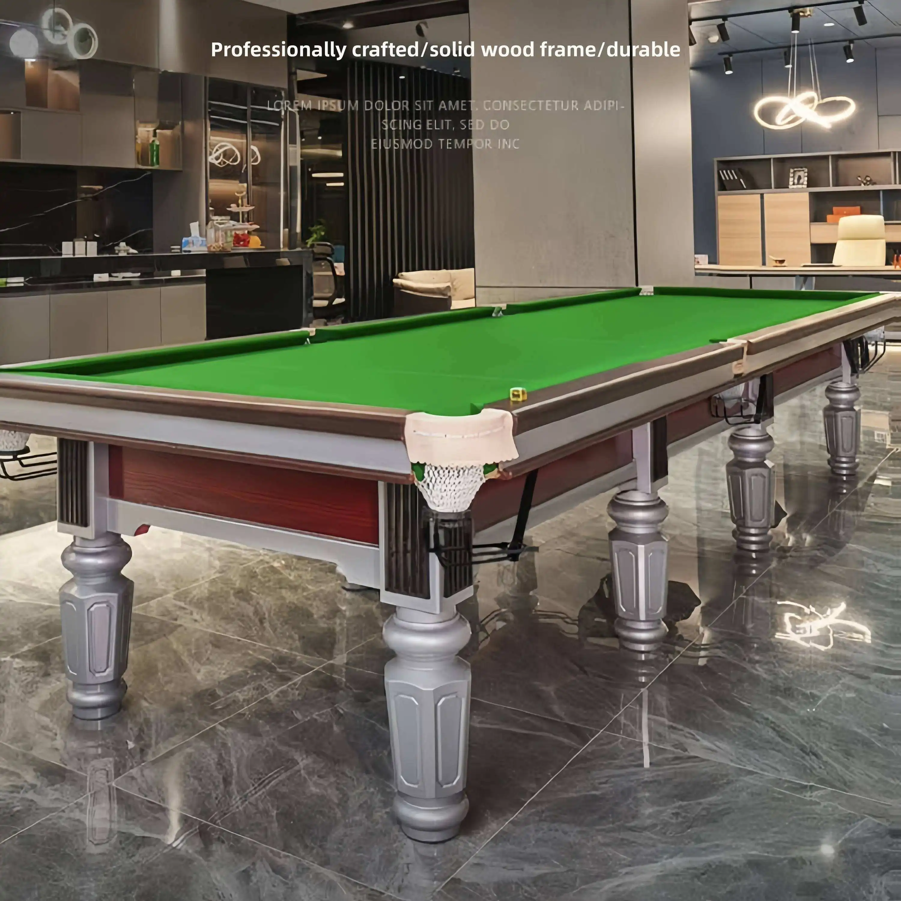 2026 12ft Standard Snooker Table for Adults Home & Club Use with Steel Frame Slate Bed English Nine-ball Style Made in Chinaprom