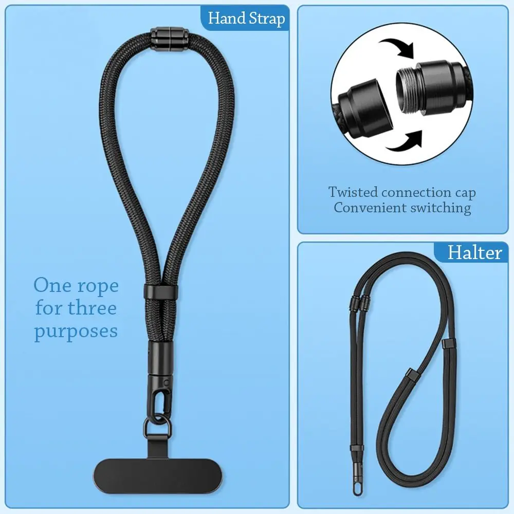 Accesorios para teléfono móvil 3 en 1, cordón ajustable, correas de muñeca colgantes tejidas antipérdida, cuerda colgante corta 3 en 1 para teléfono móvil