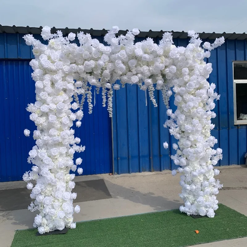 Artificial  square flower arch backdrop silk flowers wedding arch rose flower arch for decoration