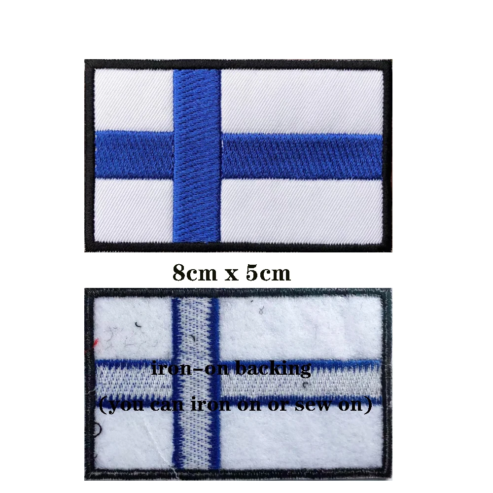 1PC fińska flaga finlandia łatki Armband haftowane Patch Hook & Loop lub haftowane naprasowanki odznaka wojskowy pasek