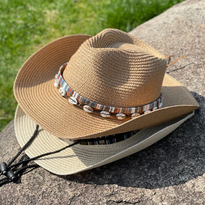 

Designer Brand Cowboy Straw Cap Men's and Women's Hats Summer Outdoor Wind Visor Tourism Mountaineering Sunscreen Beach 모자 Gorra