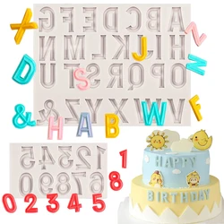 26 Capital Letter Fondant Molds Alphabet Number 0-9 Chocolate Cake Decorating Silicone Mould For Birthday Party Anniversary