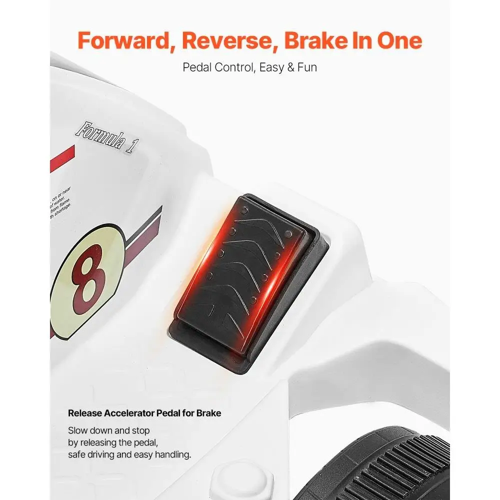 Electric Go Kart 6V Drift Cart for Children Ages 2 Strong Motor White Colorful for kids Ride On Vehicle