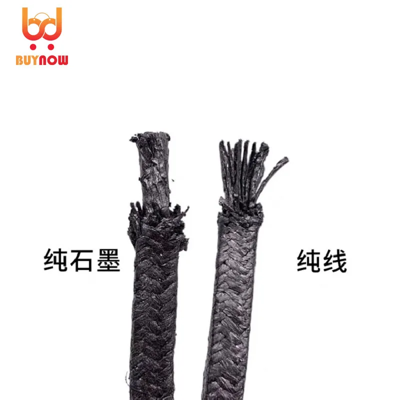 Customized high pressure graphite packing black high resistance gentle sealing graphite packing nickel wire graphite packing