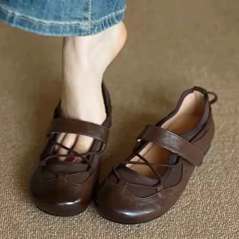 Women's Shoes Solid Color Retro Casual Slip-on Loafers 2027 Summer Walking Non-slip Comfortable Low-top Shoes Zapatillas Mujer
