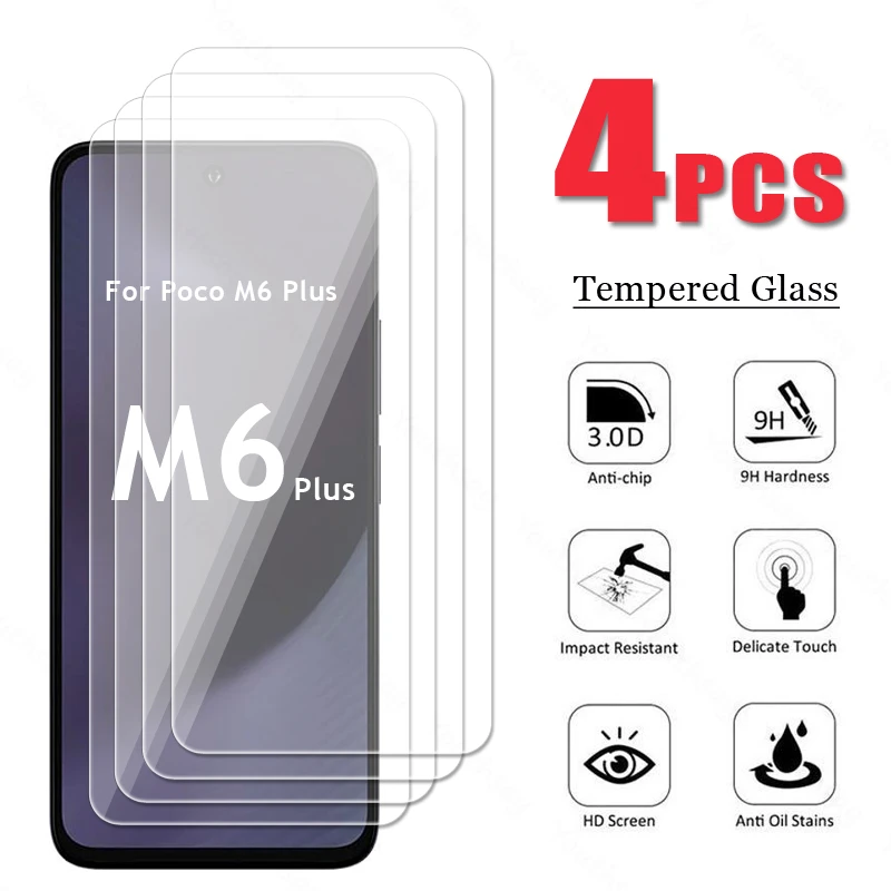 

For Xiaomi POCO M6 Plus Glass POCO M6 Plus Tempered Glass HD Screen Protector 9D Flim POCO M6 Plus Glass Tempered Film