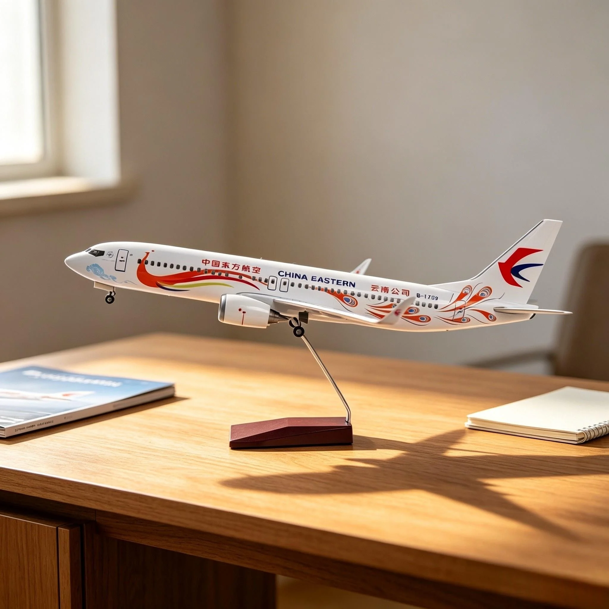 47cm Scale Airplanes China Eastern Airways B737-800 Plastic Model Peacock Painting Plane Resin Diecast With Souvenir Displays