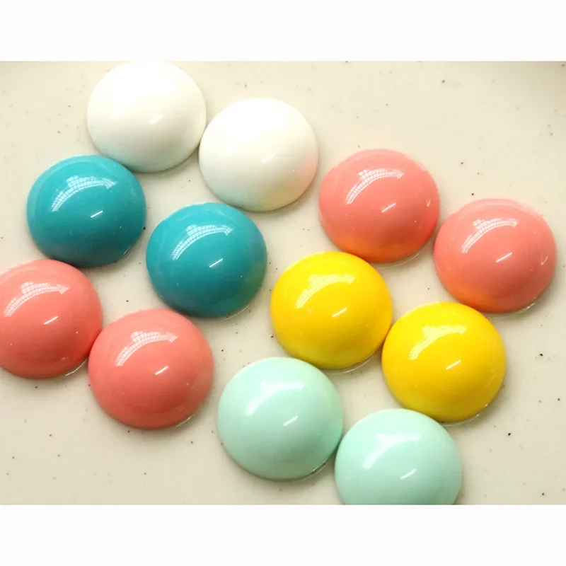 5pcs20mm color Joker Semi-round and Semi-Pill Flat Back Resin Cabochons Scrapbooking DIY Jewelry Craft Accessories