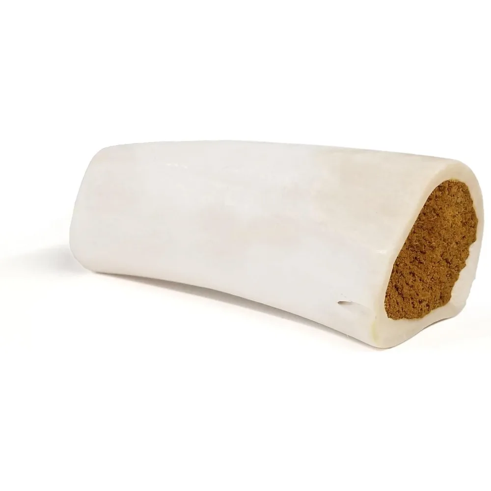 Espinillera rellena de cadete, huesos masticables de perro de larga duración para masticadores agresivos, masticación dental de hueso relleno de alto proteínas para perros, cacahuete