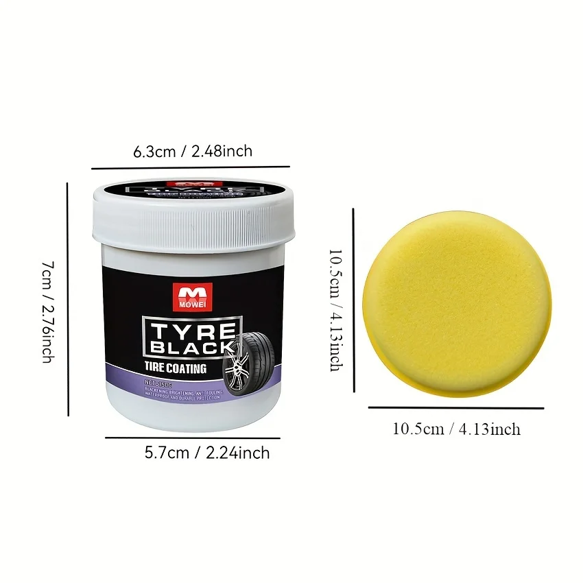 Tire Blackening Coating Wax - Hydrating Luster and Protection, Anti-Aging Tire Care Coating with Sponge Applicator