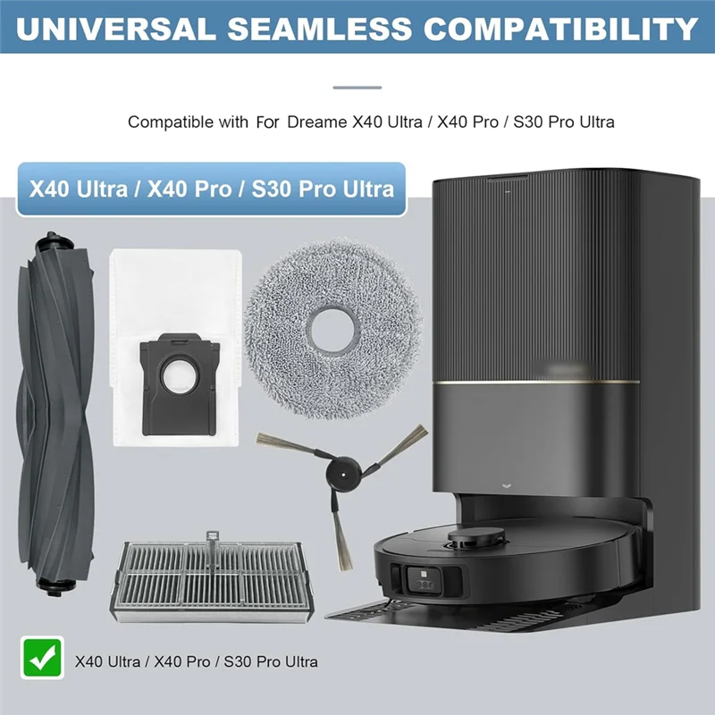 

Classy-для Dreame X40 Ultra/X40 Pro/L40 Ultra/S30 Pro Ultra Аксессуары для пылесоса Основная боковая щетка Фильтр Швабра Ткань Dus