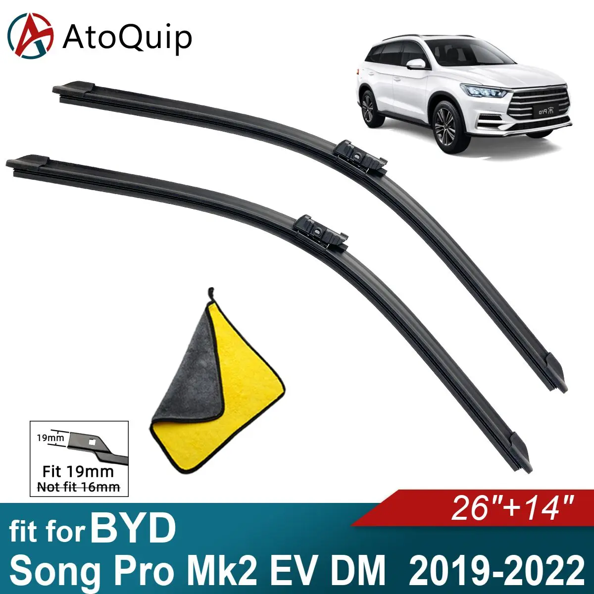 

Car Windshield Wiper Blades Fit For BYD Song Pro Mk2 EV DM Wiper Blades Soft Rubber Auto Front Windscreen 2019 2020 2021 2022