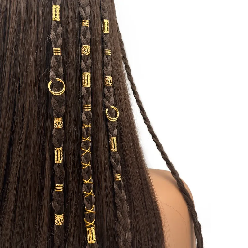 

41Pcs Sweet Metal Hair Rings with String Open Design Non Slip Ultra Durable Easy Use for Dreadlocks Braids Accessories Women